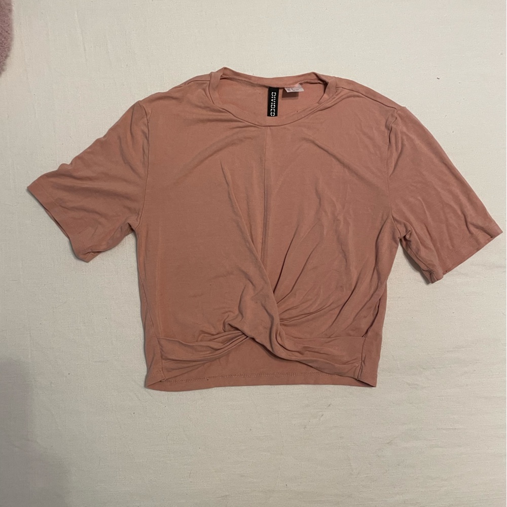 H&M pink tight crop top